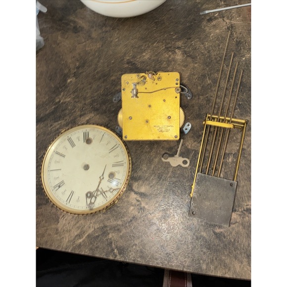 Welby Other - Vtg Welby Germany Clock Parts, Face Made In West Germany, Key, And Chime Unknown